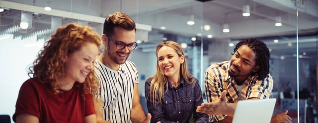 a team of business people discussing work in the office